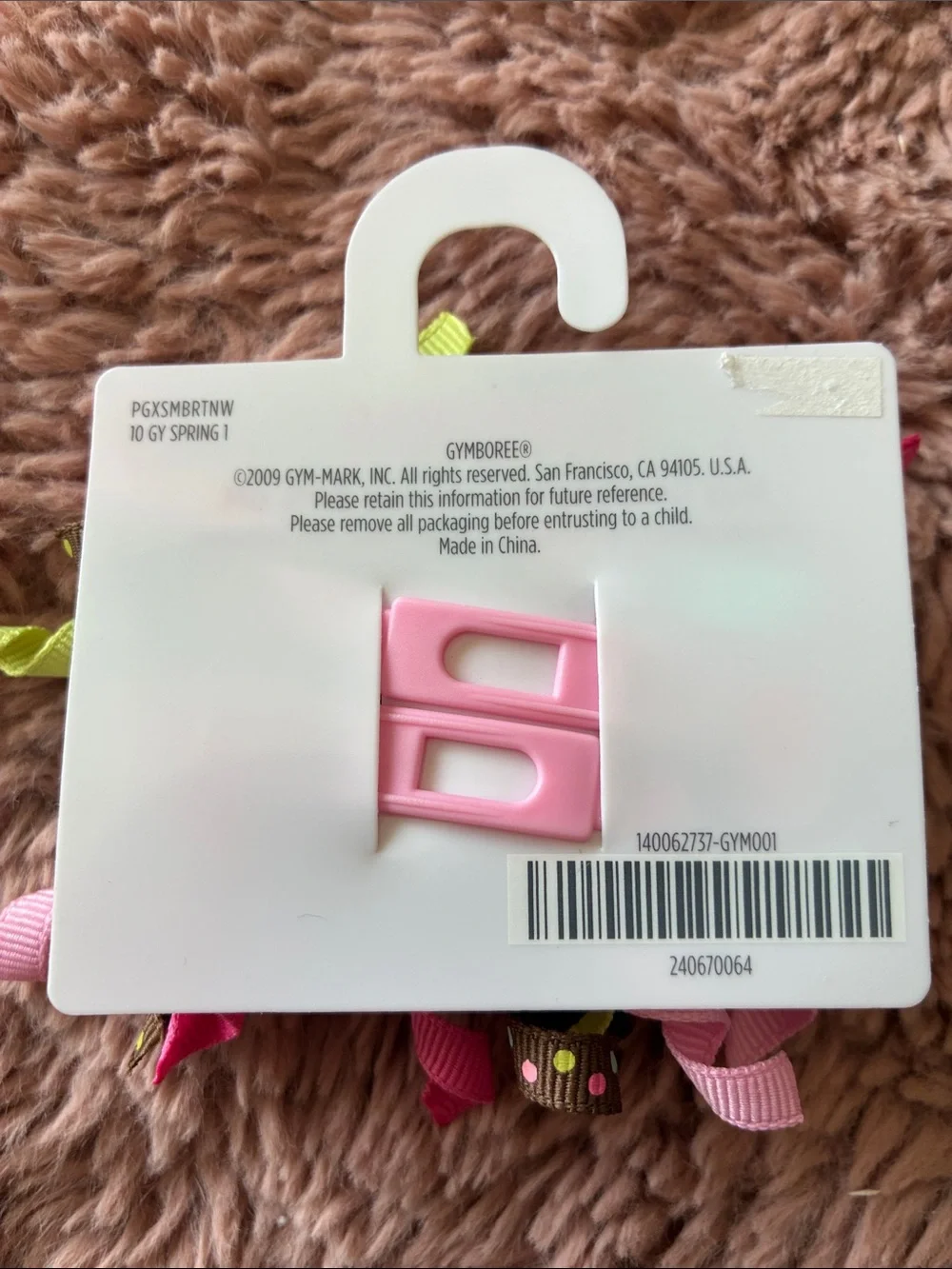 Gymboree Curly Ribbon Hair Clips in Pink, Brown, Mint & Lime